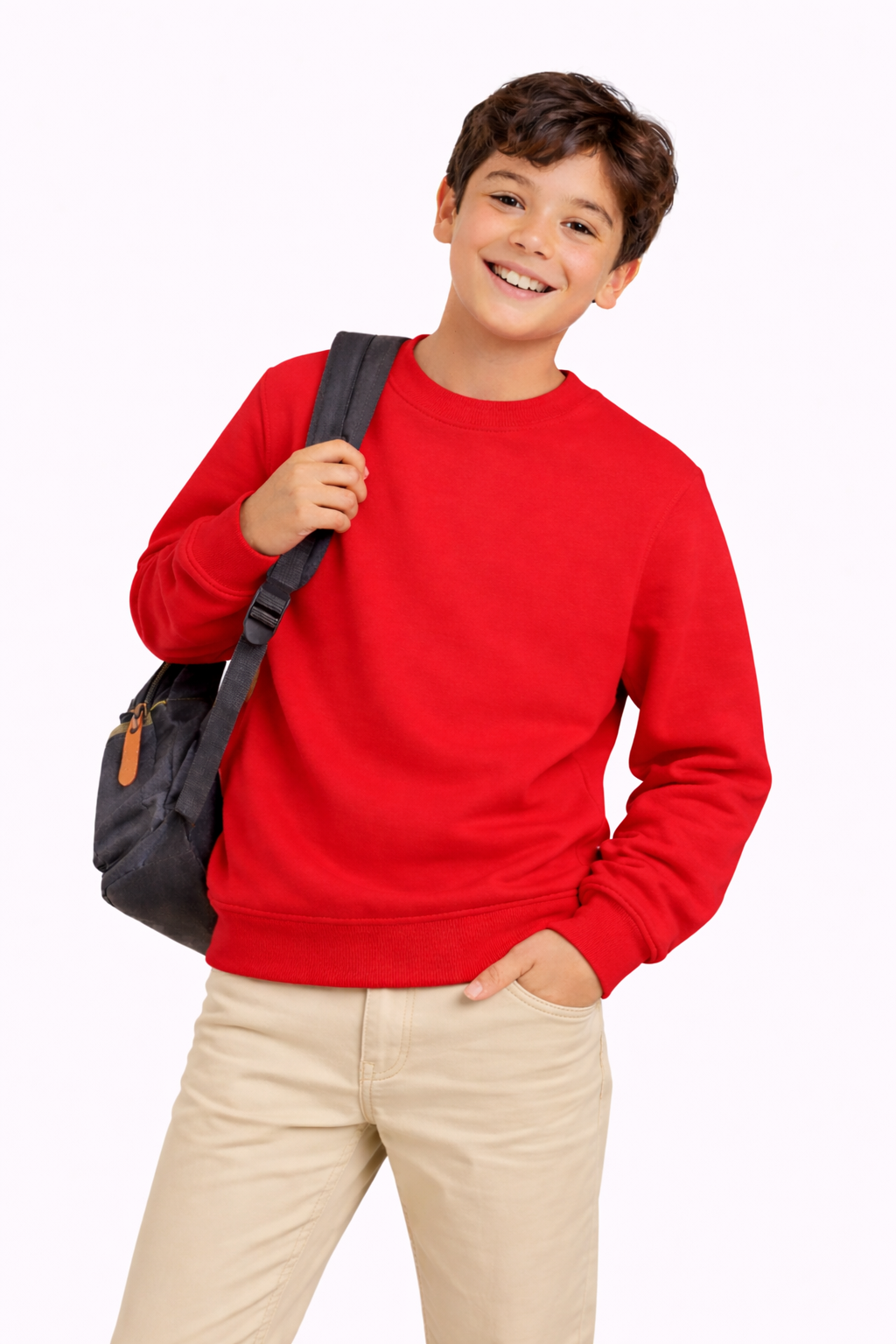 Polerón Clásica Niño Liso (Cuello Redondo, Felpa Perchada 280 g/m²)
