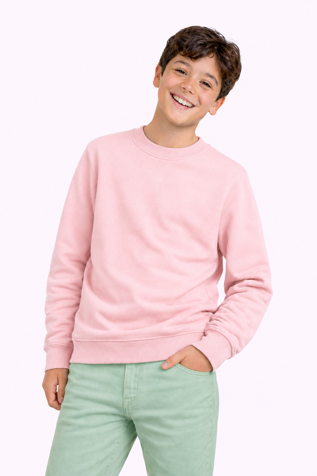 Polerón Clásica Niño Liso (Cuello Redondo, Felpa Perchada 280 g/m²)