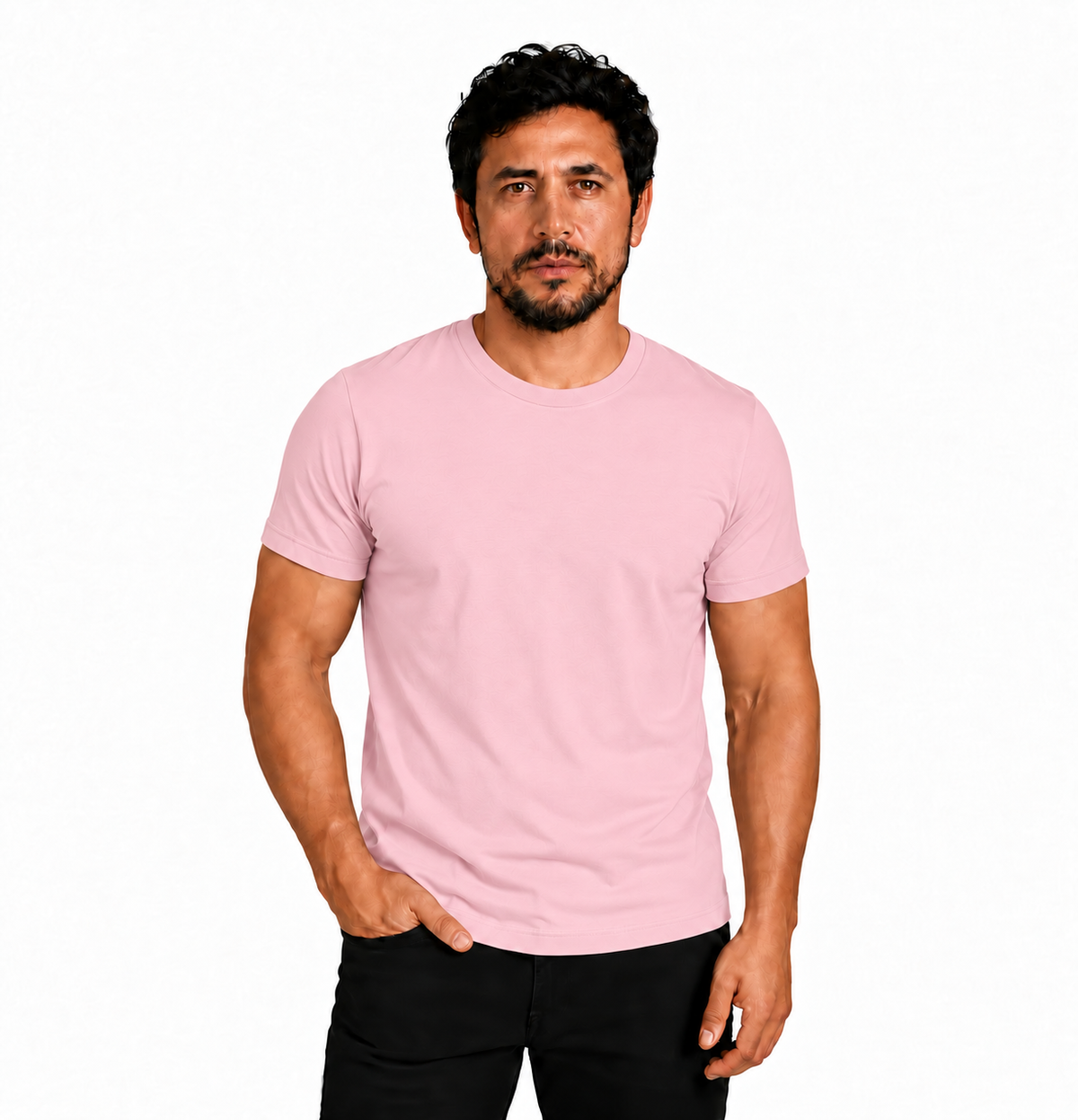 Polera Lisa Premium 100% Algodón Europeo Sin Logos Cuello Redondo Manga Corta