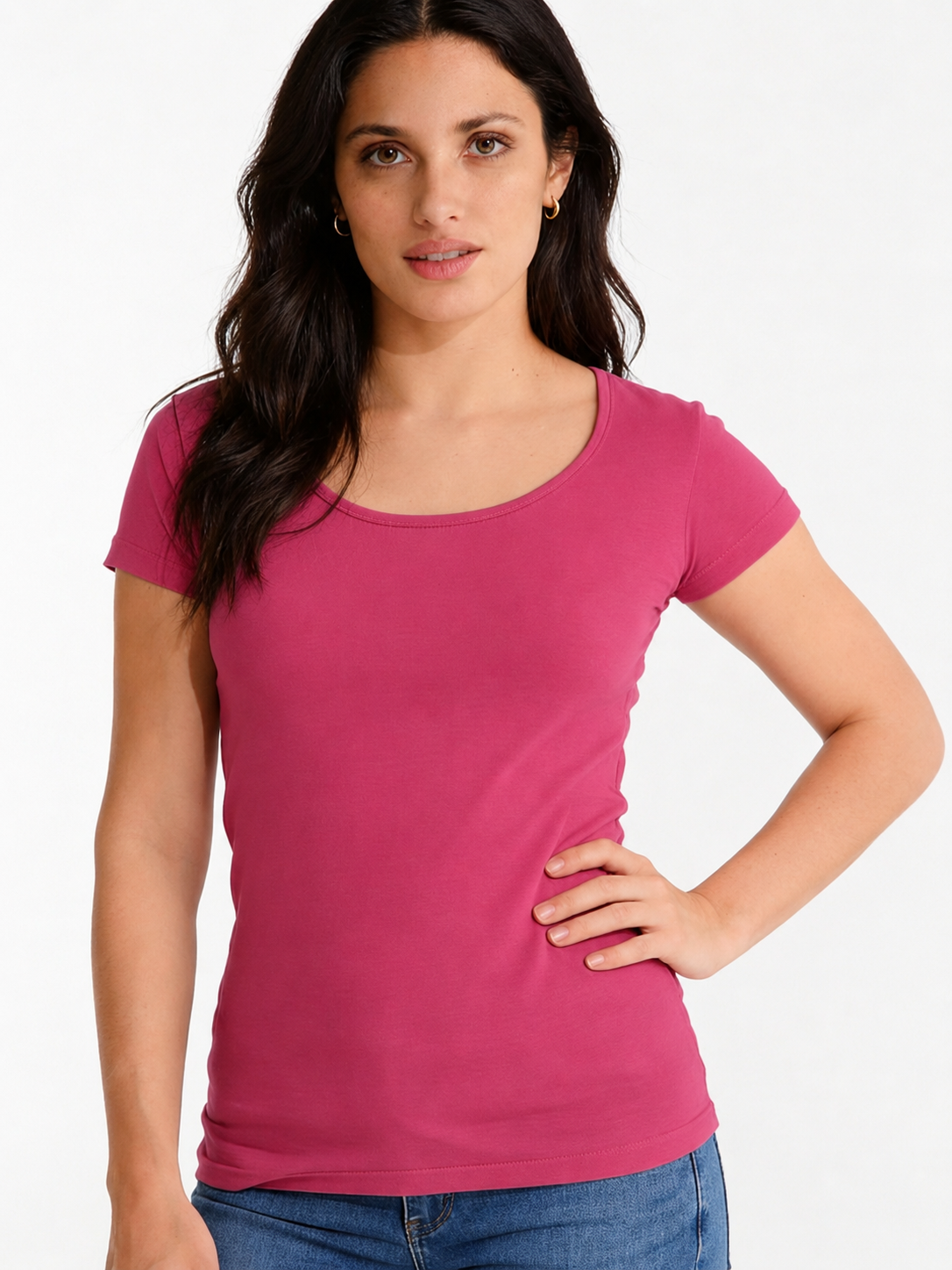 Polera Premium Mujer, Algodón 100%, Suave, Escote Redondo