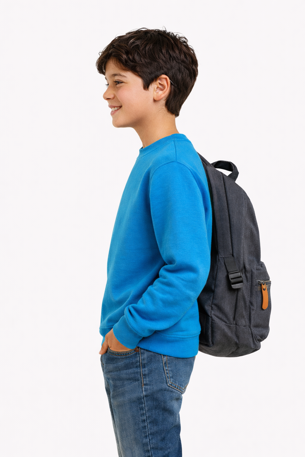 Polerón Clásica Niño Liso (Cuello Redondo, Felpa Perchada 280 g/m²)