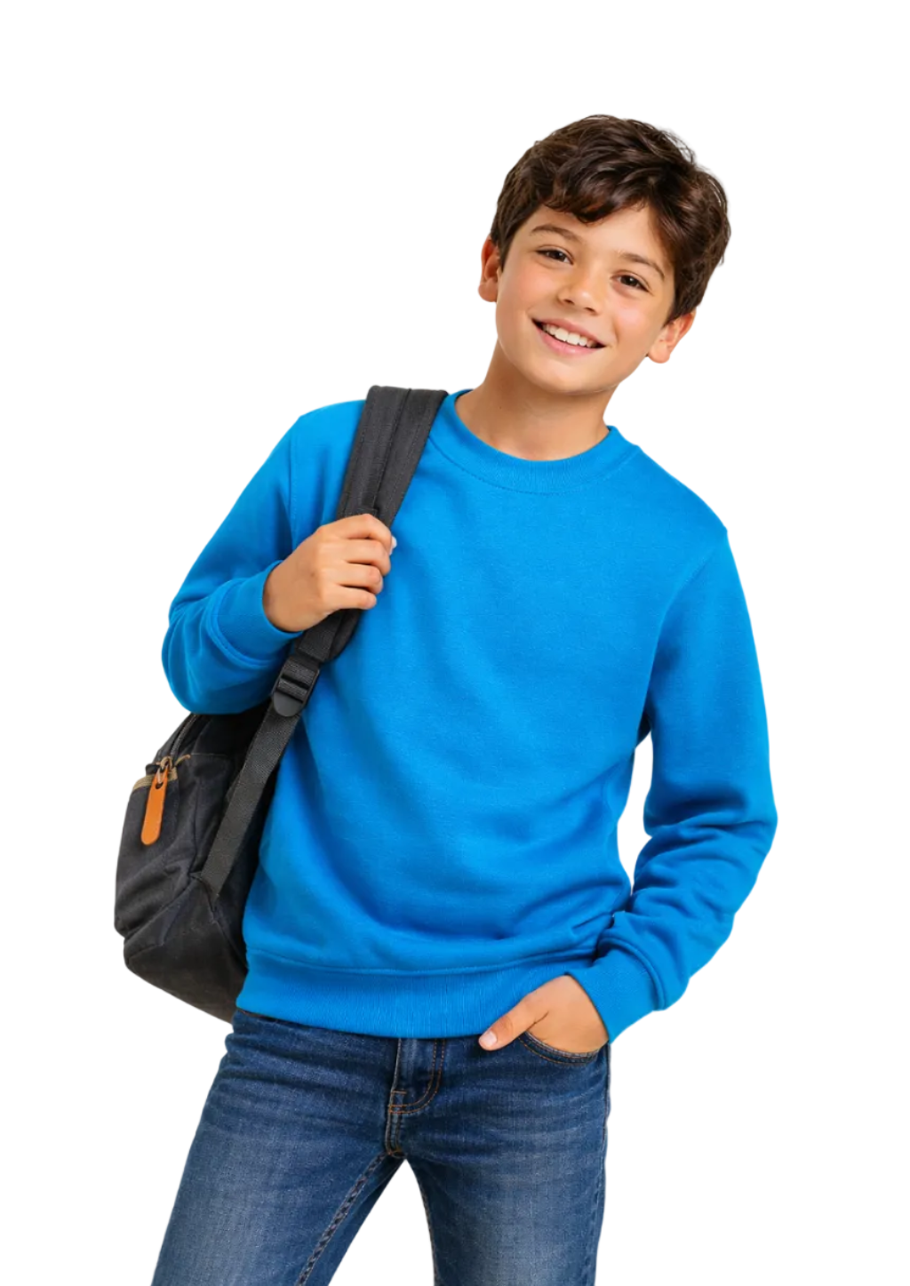 Polerón Clásica Niño Liso (Cuello Redondo, Felpa Perchada 280 g/m²)