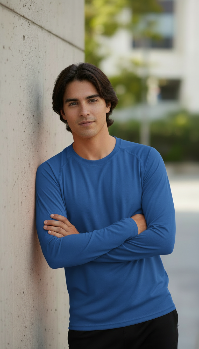 Polera Hombre Deportiva 100% Algodón M/L Tallas S-2xl
