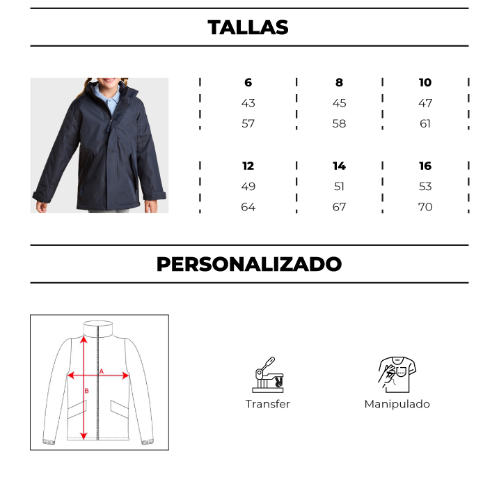 Parka Niño/Niña America Acolchada Impermeable